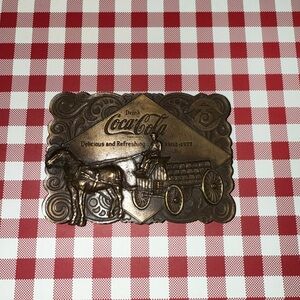 rare vintage 1976 solid brass belt buckle